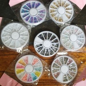 NWOT body art nail diamond & half pearl set of 7